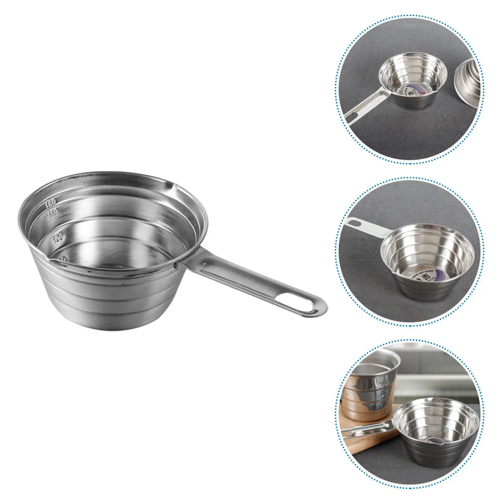 Coffee Measure Cup Stainless Steel Measuring Cup Baking Supplies Compact Lightweight Scale Marked Arc Spout Handle Design Fluid