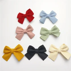 18 pz 7 x5.5cm tessuto Bowknot Applique per fai da te bambino Clip di capelli cappello copricapo artigianato patch Decor ornamento accessori di abbigliamento