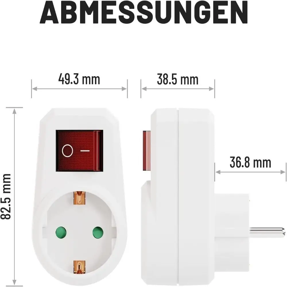 2 szt. Odporny na wstrząsy standard europejski niemiecki adapter wtyczki przedłużacz przenośny przełącznik konwersji zasilania biały adapter gniazda biuro