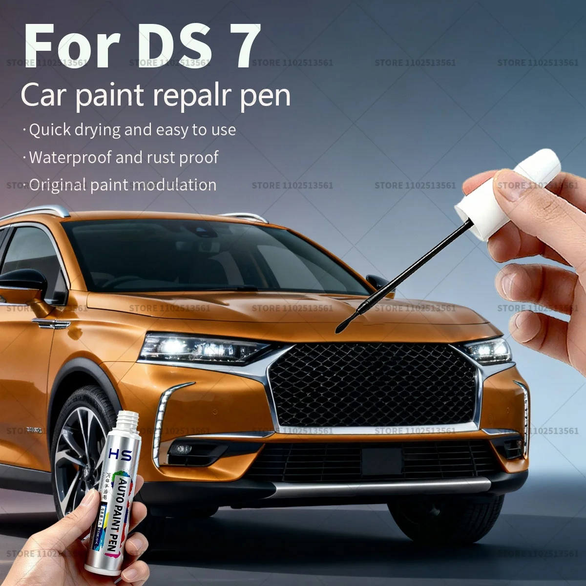 قلم إصلاح طلاء السيارات لـ DS 7 Touch Up مزيل الخدش DIY ملحقات السيارات الذهب الأبيض الأحمر الذهب البني الفضي الأسود نجمة البنفسجي