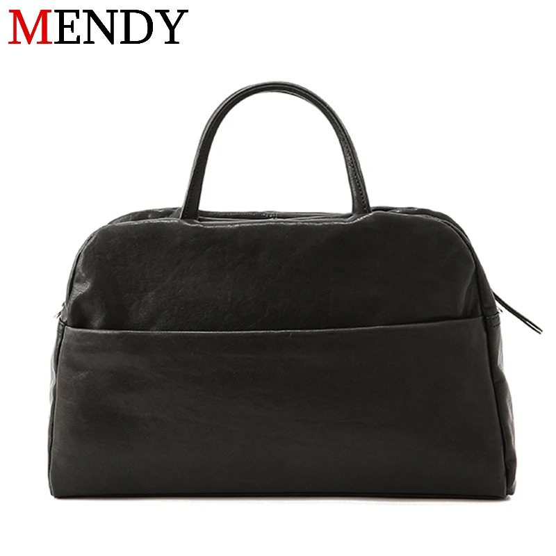 

MENDY Original Brand Women's Vegetable Tanned Cowhide Leather Shoulder Crossbody Bag Luxury Designer High-End Handbag Tote Big