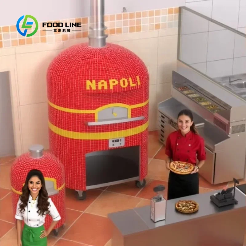 Large Concrete Pizza Oven Neapolitan Wood Fired Gas Burner Charcoal Stone Dome Heavy Duty Outdoor Commercial Professional