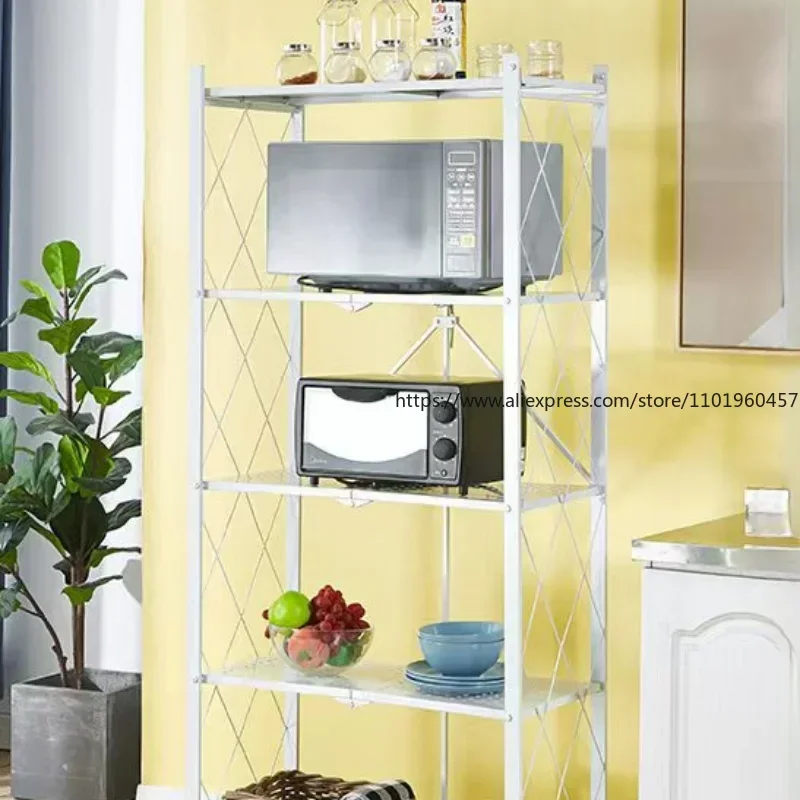 Folding Iron Shelf Living Room Kitchen Folding Lec 1 S Simple Installation Storage Cabinet 2size