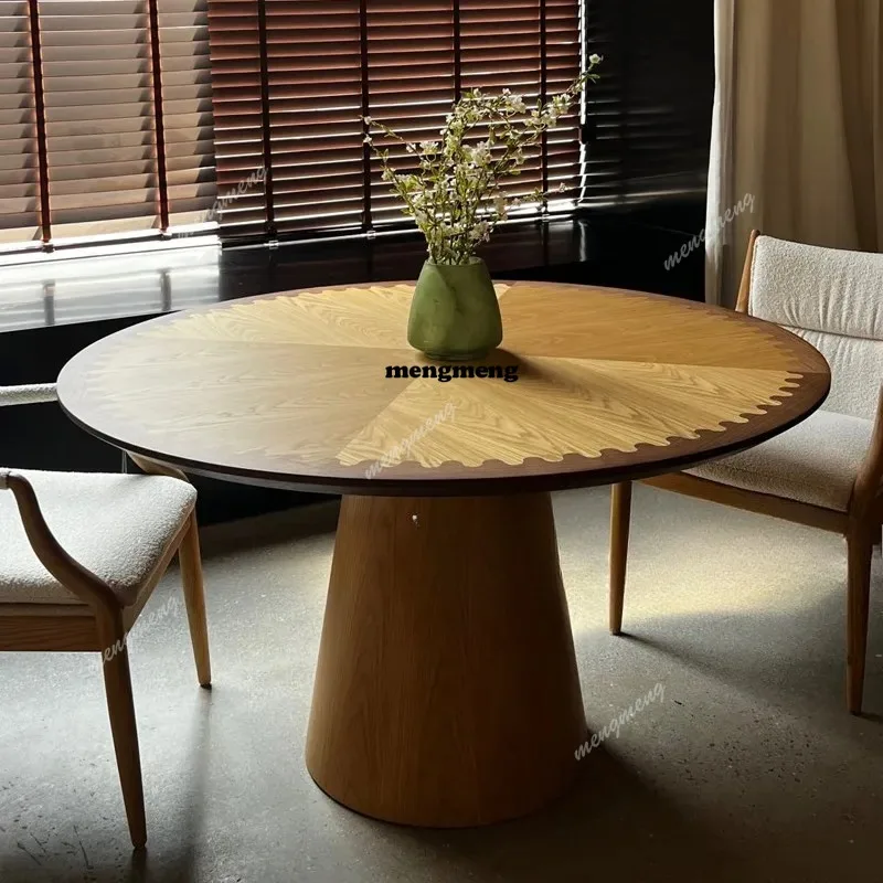 Vintage Round Dining Table Household Small Apartment Color Dining Table Matching Simple Home Furniture Mesa De Comedor