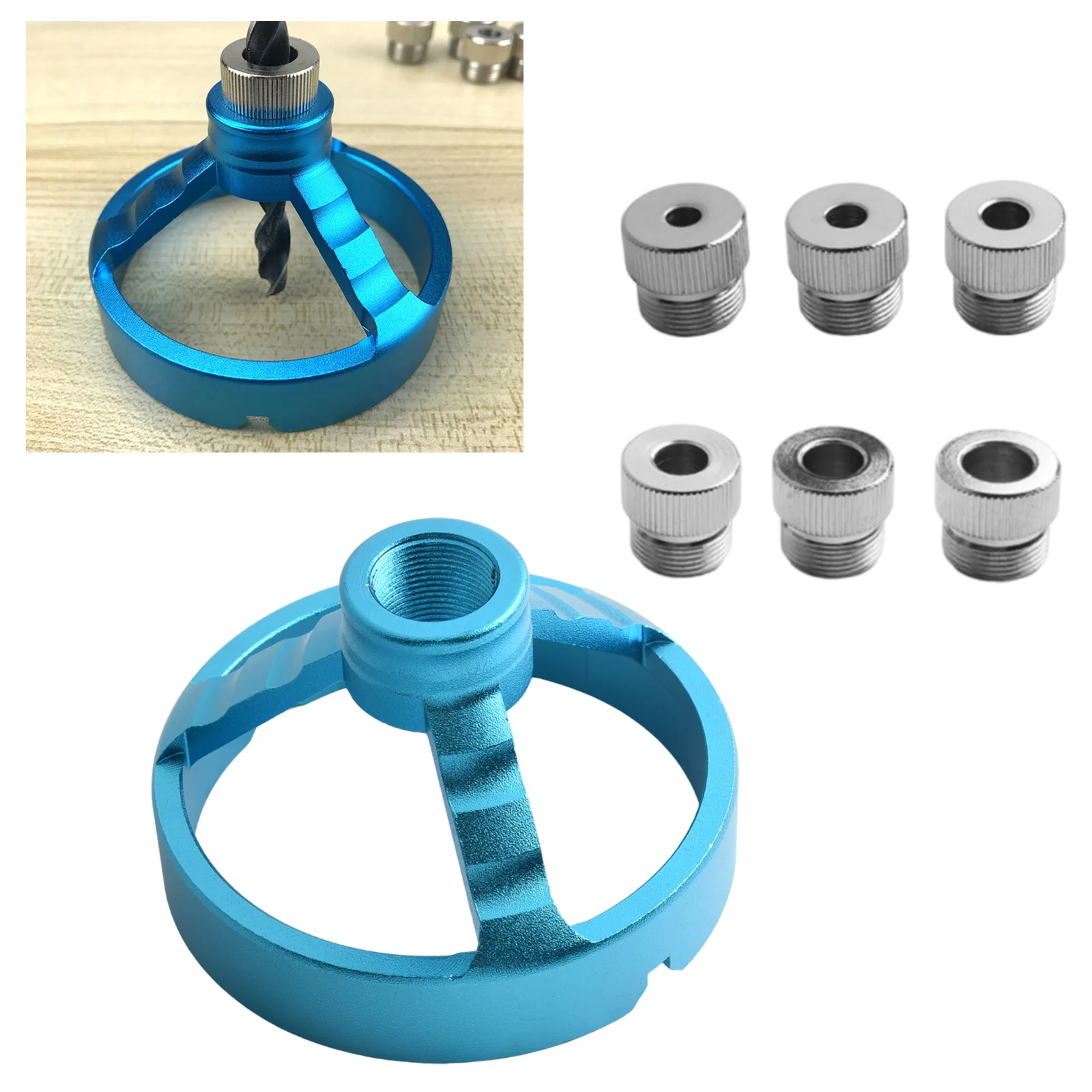 1Set Guida per trapano da 90 gradi Anello limite 5/6/7/8/9/10mm Punta da trapano Perforatrice Localizzatore Jig incernierato Baionetta Puncher verticale Strumenti