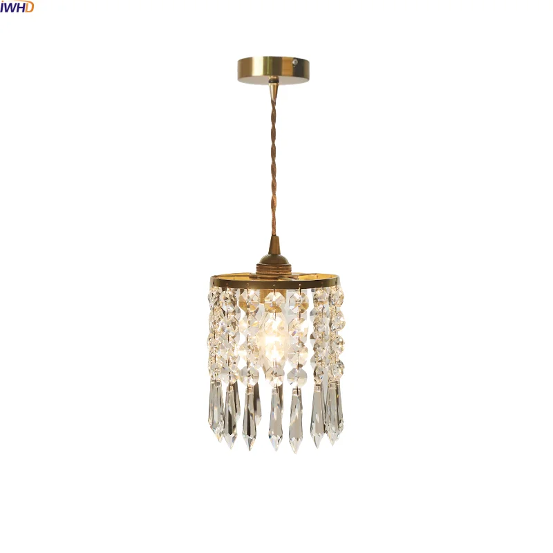 IWHD Japan Style LED Pendant Light Clear Luxury Crystal Chandelier Bedroom Kitchen Home Furniture Decoration Design Hanging Lamp