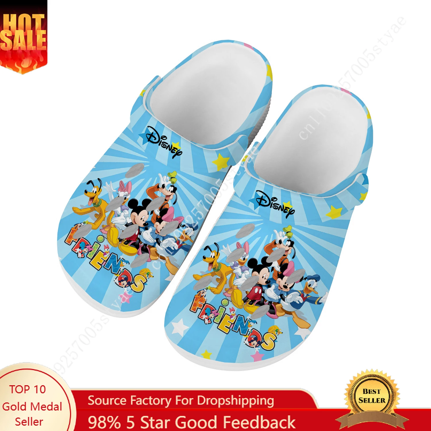 

Disney Mickey And His Friends Water Shoes Men Women Home Garden Clogs Customizd Sandals Beach Breathable Hole Slippers