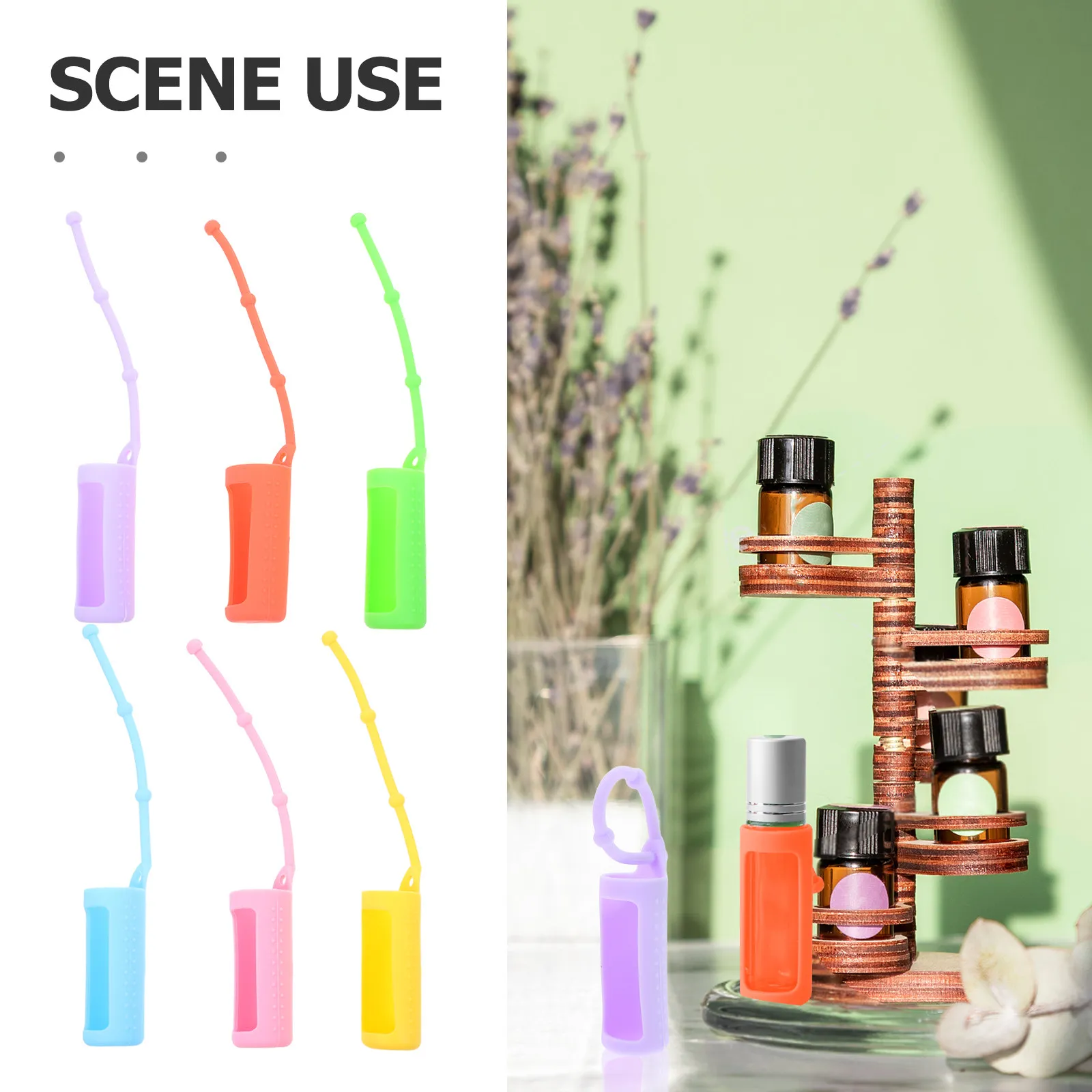 6Pcs Roller Bottle Cover Silicone Essential Oil Carrying Case Protective Sleeve Set for 10Ml Rollers Anti Slip Bendable Strap view 5