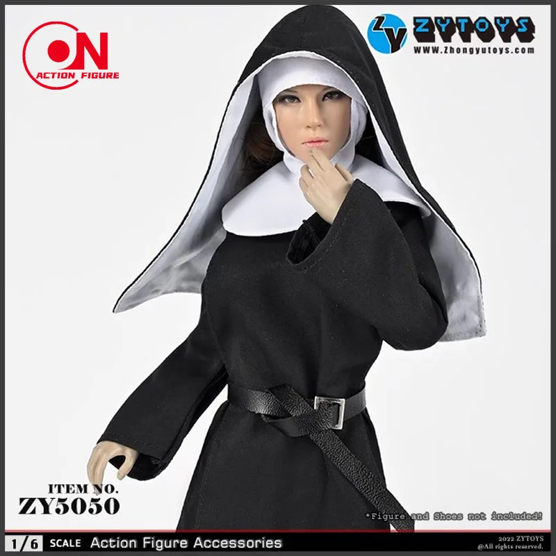 

ZYTOYS ZY5050 1/6 Female Nun Robes with Head Cover Belt Clothes Model Fit 12-inch Soldier Action Figure Body