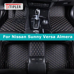 TITIPLER Custom Car Floor Mats For Nissan Sunny Versa Almera Auto Carpets Foot Coche Accessorie