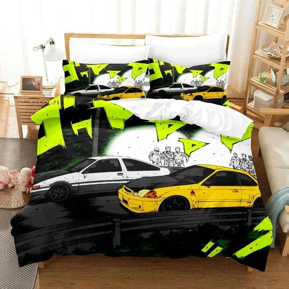 3D Print Initial D AE86 Bedding Set Duvet Cover Bed Set Quilt Cover Pillowcase Comforter king Queen Size Boys Adult Bedding Set