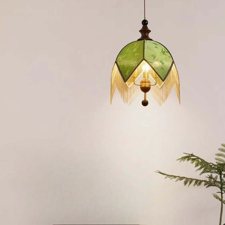 Bedroom chandelier retro fabric pattern restaurant light bed and breakfast room chandelier