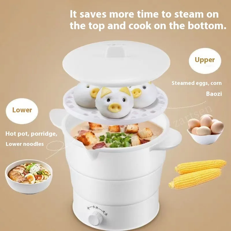 متعددة المحمولة طوي وعاء سيليكون للسفر 110/220 فولت غلاية كوك كهربائي إناء/ قدر غلاية مياه التخييم للطي وعاء كهربائي #1