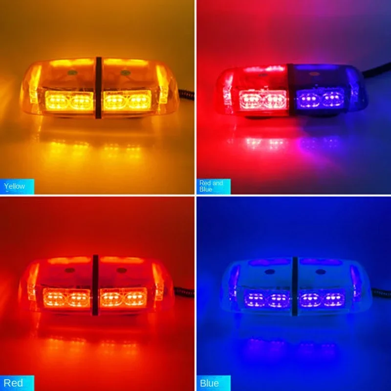 in Stock Supply Car Roof Warning Patrol Light Shining Light Engineering Road Rescue Car Magnetic Suction Flash Ceiling 12v-24v