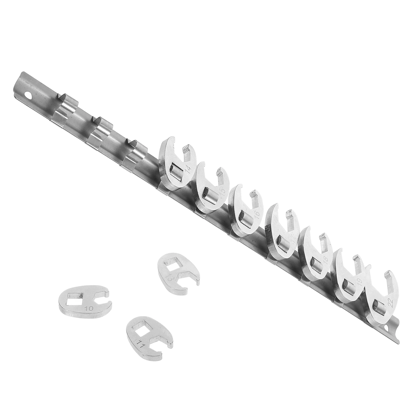 

1 Set Of 3/8 Drive Fractional Crowfoot Wrench Flare Nut Socket Tool Dual Function Quick Release Carbon Steel Mechanics Wrench