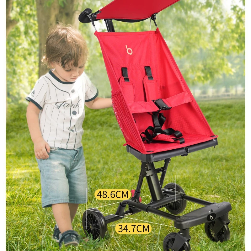 Ultra Lightweight Children's Stroller Children's Camper Portable Four-wheel Baby Stroller Lightweight Travel Pram Baby Stroller