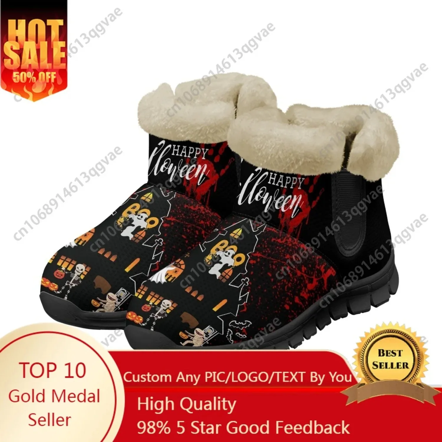 

2025 Halloween Horror Carnival Snow Boots Mens Womens Teenager Shoes Keep Warm High Quality Couple Sports Custom Sneakers