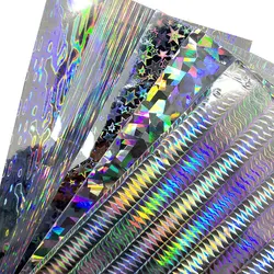 5pcs Portable 10X20cm Fishing Hard Bait Sticker Holographic Adhesive Film Flash Type for Saltwater Fishing Lure Making