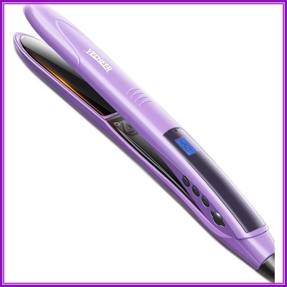 

Ceramic Flat Iron with Sonic Vibrating, Dual Voltage Hair Straightener, 10 Heat Settings for Less Damage