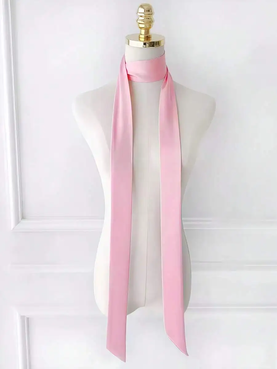 

2M Pure Silk Scarf For Women, Elegant Long Neck Scarf, Soft Headwrap Hair Accessory