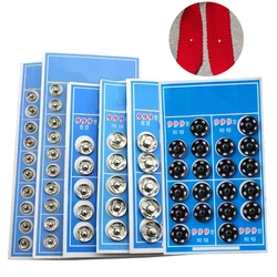 Round Plated Iron Snap Buttons Black Silver 8.5/10/12/14/16mm Metal Press Studs For Clothes Jacket Sewing Accessories 5BB5967