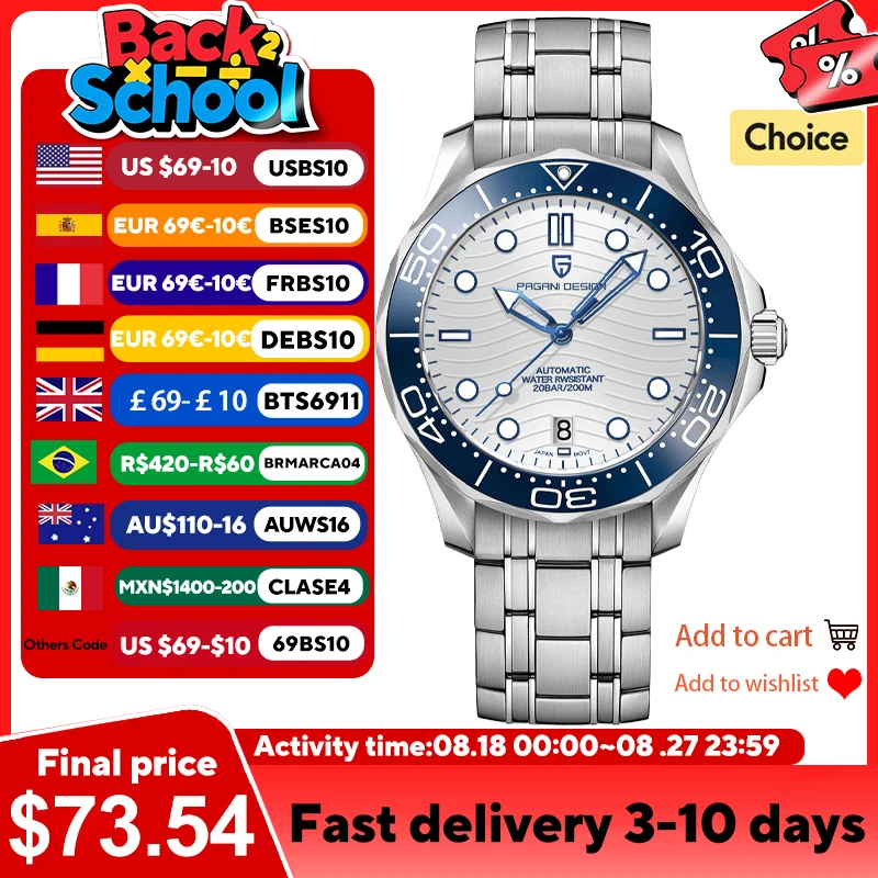 2025 New PAGANI DESIGN PD1685 Men's Watches Mechanical Wristwatch For Men Automatic Watch Men Japan NH35A 20Bar Waterproof Clock