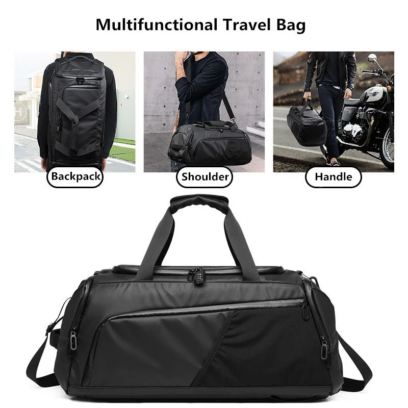 Men Gym Bag Large Capacity Training Fitness Workout Sports Bag Backpack Dry Wet Yoga Bags Business Travel Bag With Shoes Pouch