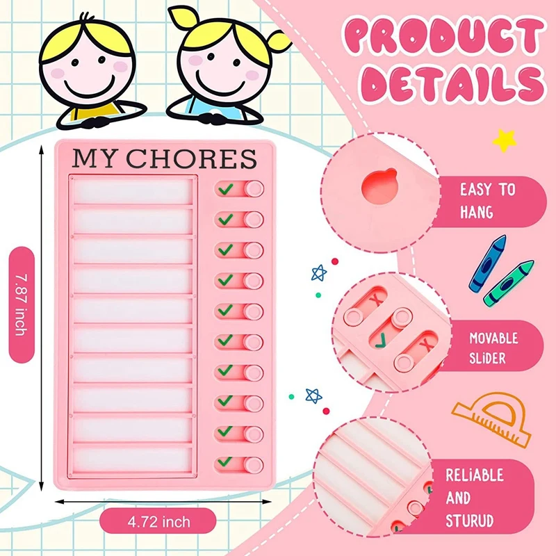 2 ชิ้น Chore List Checklist Board พลาสติกที่ถอดออกได้ RV Checklist Board 10 การ์ดและ 2 เครื่องหมายสีดําสําหรับผู้ใหญ่