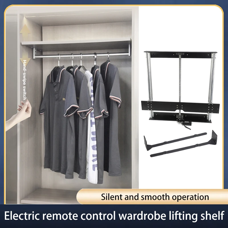 

Smart Electric Remote Control Wardrobe Vertical Lift System With Hidden Silent Track For Smooth Operation And Adjustable Height