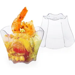 20 Pcs x Home Party Wedding Disposable Tableware Supplies, 55*45mm/70ml Clear Mini Dessert Flower Cup