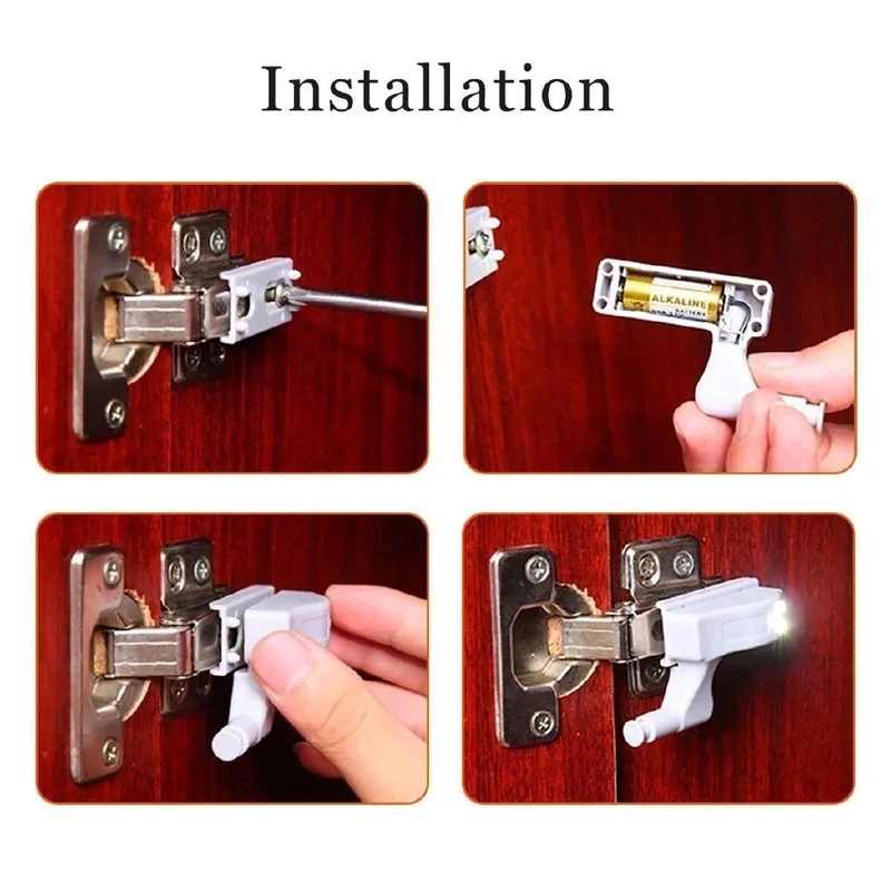 Universal 3- LED Under Cabinet Light Universal Wardrobe Light Sensor Led Armario Inner Hinge Lamp For Cupboard Closet Kitchen
