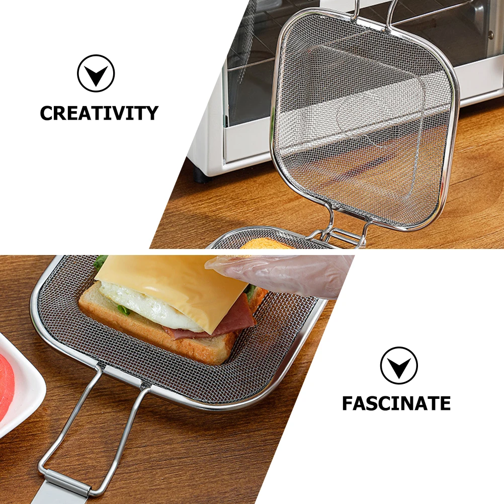 

Stainless Steel Tool Net Clip for Bread Toasting Sandwich Roasting Net Cage Oven Bread Clip Grilling Tool BBQ Accessories