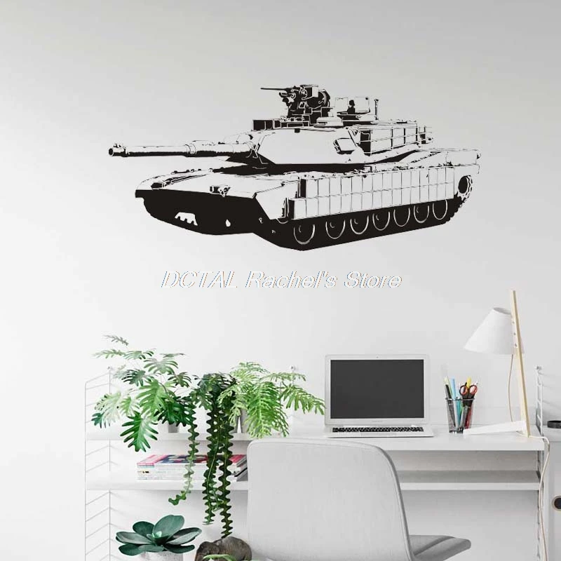 M1a1 Abrams Tank Wall Sticker Military Weapon Army Decal Vinyl House Murals For Kids Room Decoration