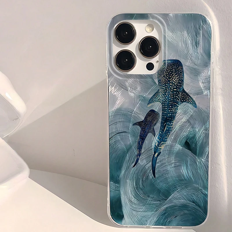 Ozeanhai-Design Silikonhülle für Samsung Galaxy S26 S25 S24 S23 Ultra S22 S21Plus FE A56 A55 A54 A53 A36 A35 A34 5G Funda