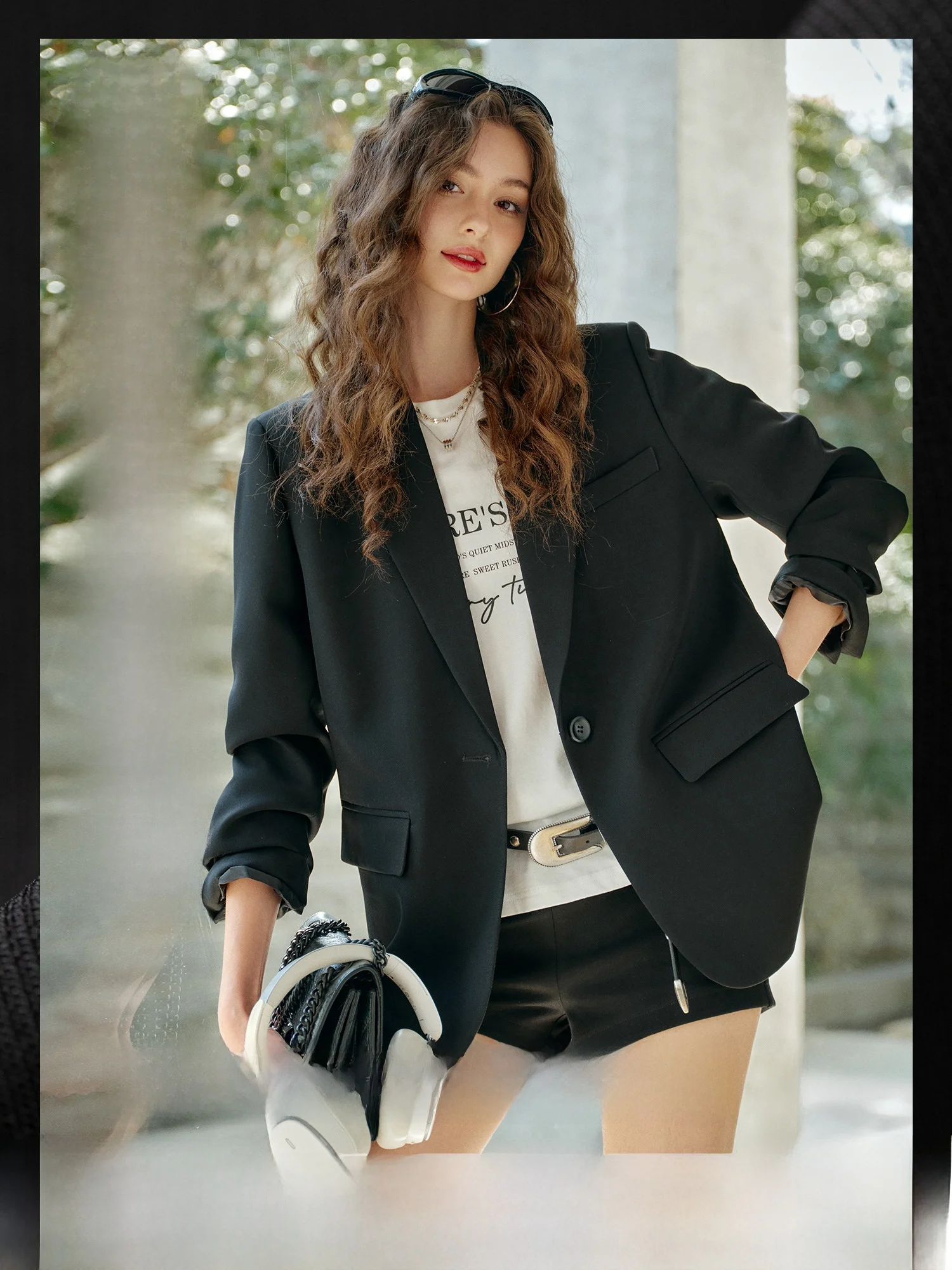 

Женский повседневный пиджак Naguagu с лацканами, на пуговицах, с длинным рукавом, стандартный крой, модный, новинка ранней весны 2025