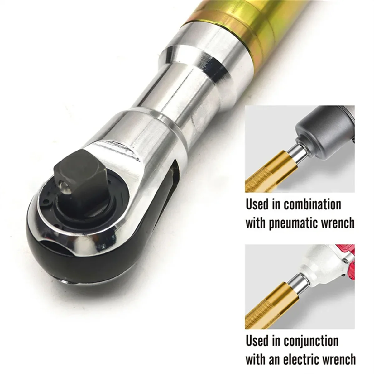 

SSR Offset Impact Extension Wrench,Ratchet Wrench High Torque Auto Repair Tool, 1/2 Manual Automatic with 4 Adapter