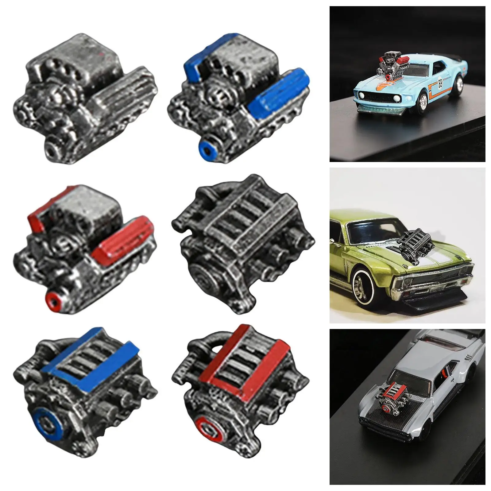 

Пластиковая миниатюрная модель двигателя в масштабе 1:64, реквизит для гаражной сцены, оборудования мастерской, декораций для диорам автомобилей