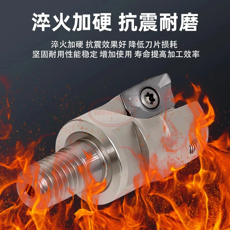 EAP400R Internal Coolant Threaded Head with Tungsten Steel Shockproof Shank for APMT1604 Carbide Insert