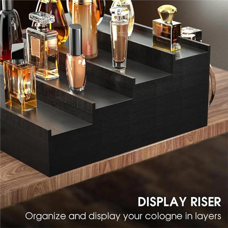 ABDJ-For Men's Sephyroth Cologne Organizer, 4 Tier Display Shelf With Drawer Storage, Perfume Storage Risers