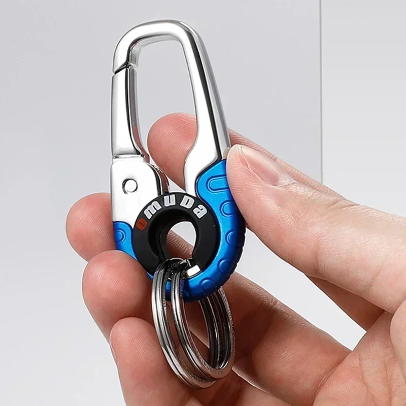 Men\'s Keychain Hook Stainless Steel Buckle Outdoor Carabiner Climbing Tool Double Ring Car Fishing Key Ring Car Accessories