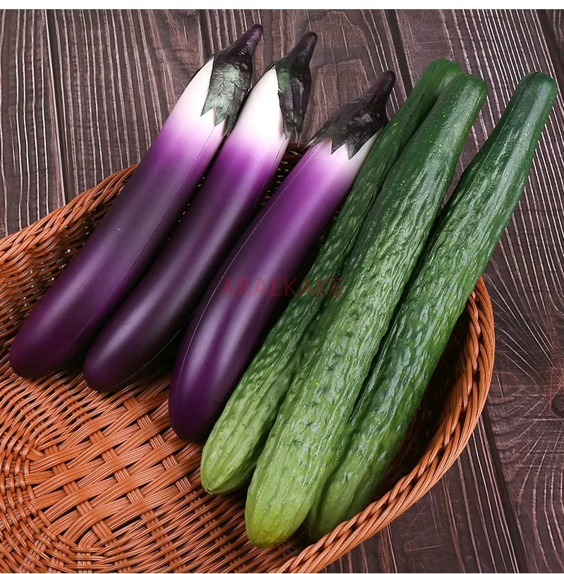 1pcs Simulated cucumber and eggplant model vegetable ingredient decoration ornament shooting prop