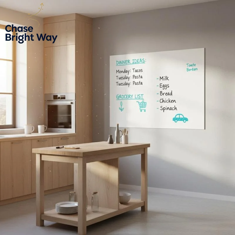 Whiteboard Wall Sticker 45x60CM Reusable Electrostatic Adsorption Mess Free Static Cling for Office Study Kids Room