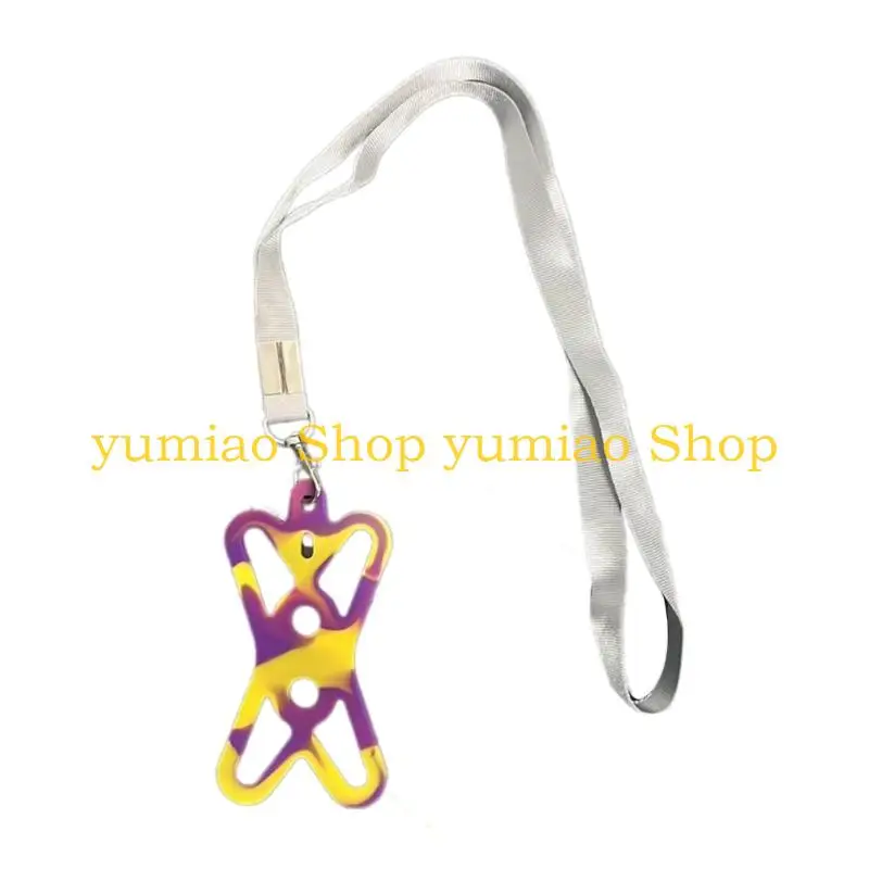 587B Strong Buckles Phone Neck Cord Soft Silicone Mobile Lanyard Easy carry Silicone Phone Cord for Hands Frees Convenience
