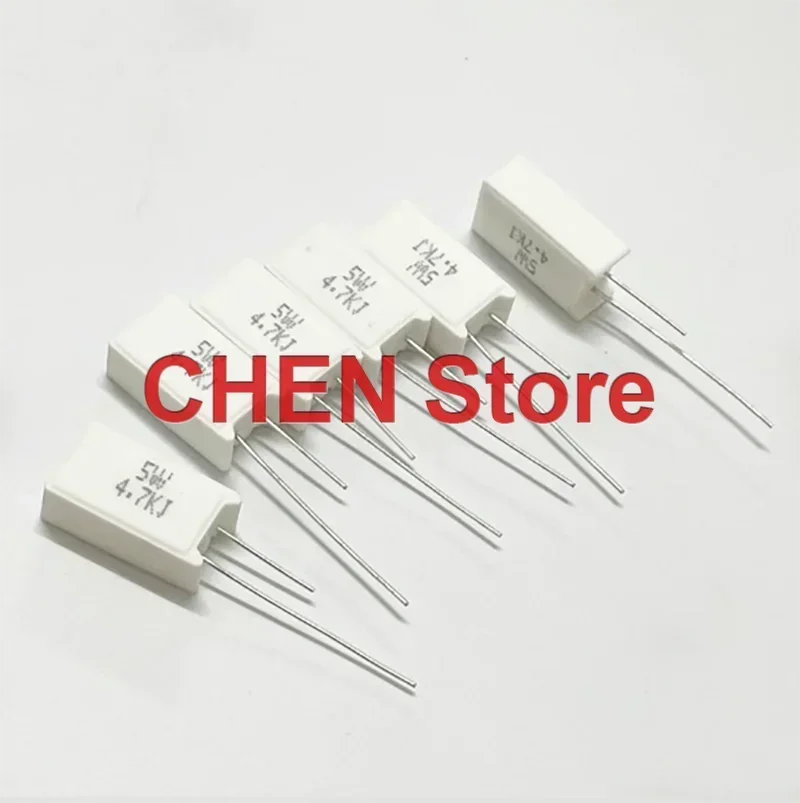 

50PCS Vertical Cement Resistor 5W18R 47R 51R 56R 62R 68R 75R 82R 91R 100R 220R 240R 270R 300R 470R 560R 620R 680R 750R 820R