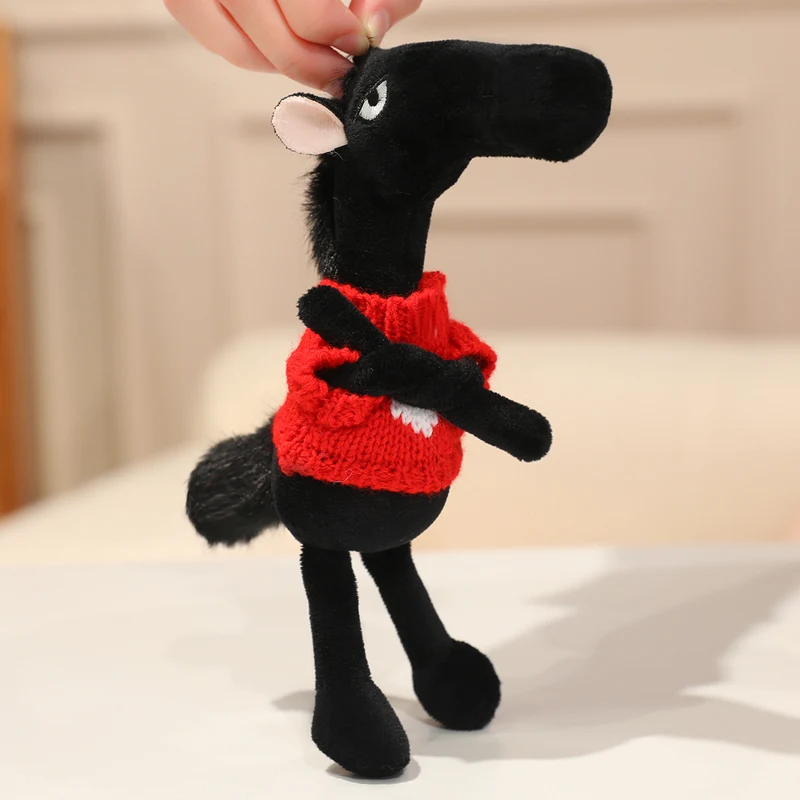 

Плюшевый брелок-игрушка «Счастливый черно-красный конь»: подвеска для сумки, кукла-пони, забавный подарок на день рождения