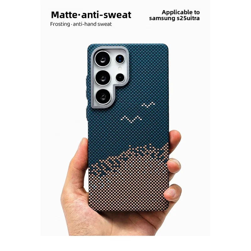 

Magnetic Aramid Fiber S26 S25 S24 S23 Ultra Plus Luminous Metal Lens Luxury Slim Hard Cover