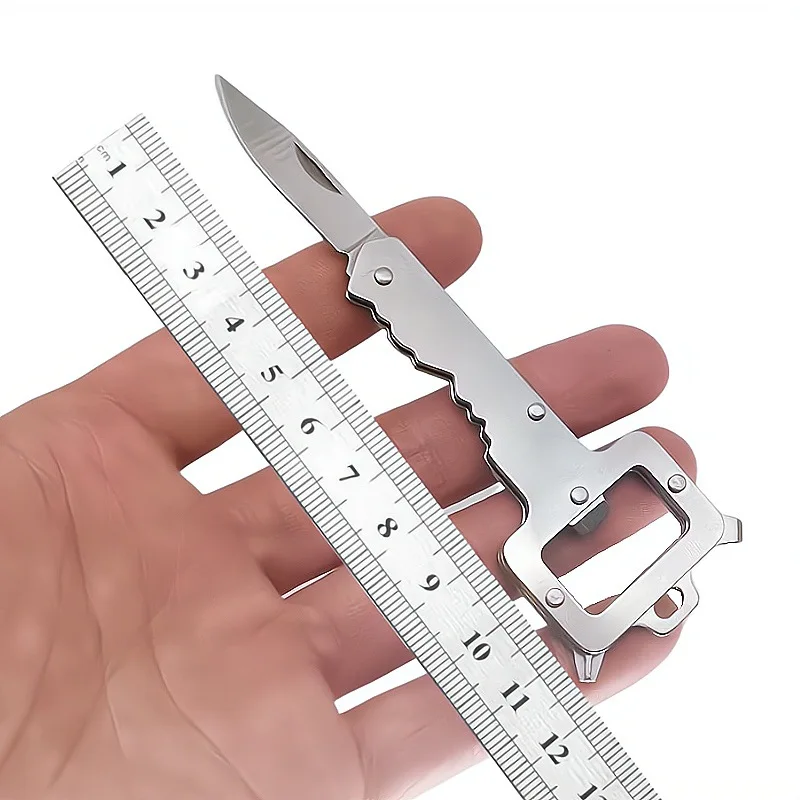 

Outdoor Multifunctional Folding Stainless Steel Screwdriver Convenient Bottle Opener Personalized Mini EDC Key Knife Tool