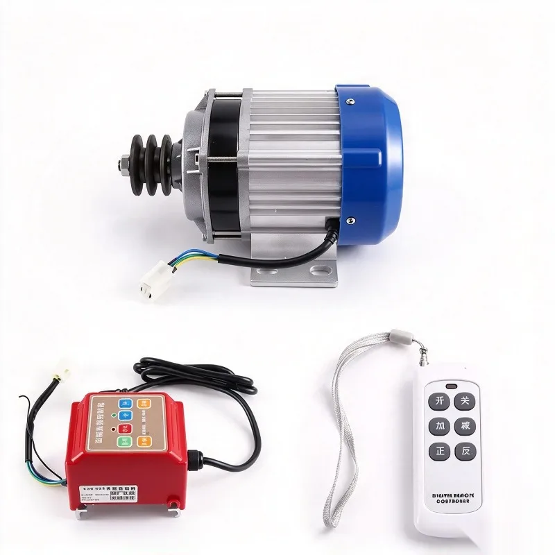 Reverse Speed 24V 500W Brushless DC Motor Reduction Belt Pulley Motor Converter Kit For Electric Tricycle Rickshaws-A67F