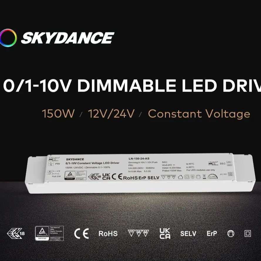 5PCS 0/1-10V CV CC Dimmable LED Driver Skydance 40W/75W/150W AC220V to DC12/24V LN-40-24 Transformer Power PWM Dimming LED Light view 2