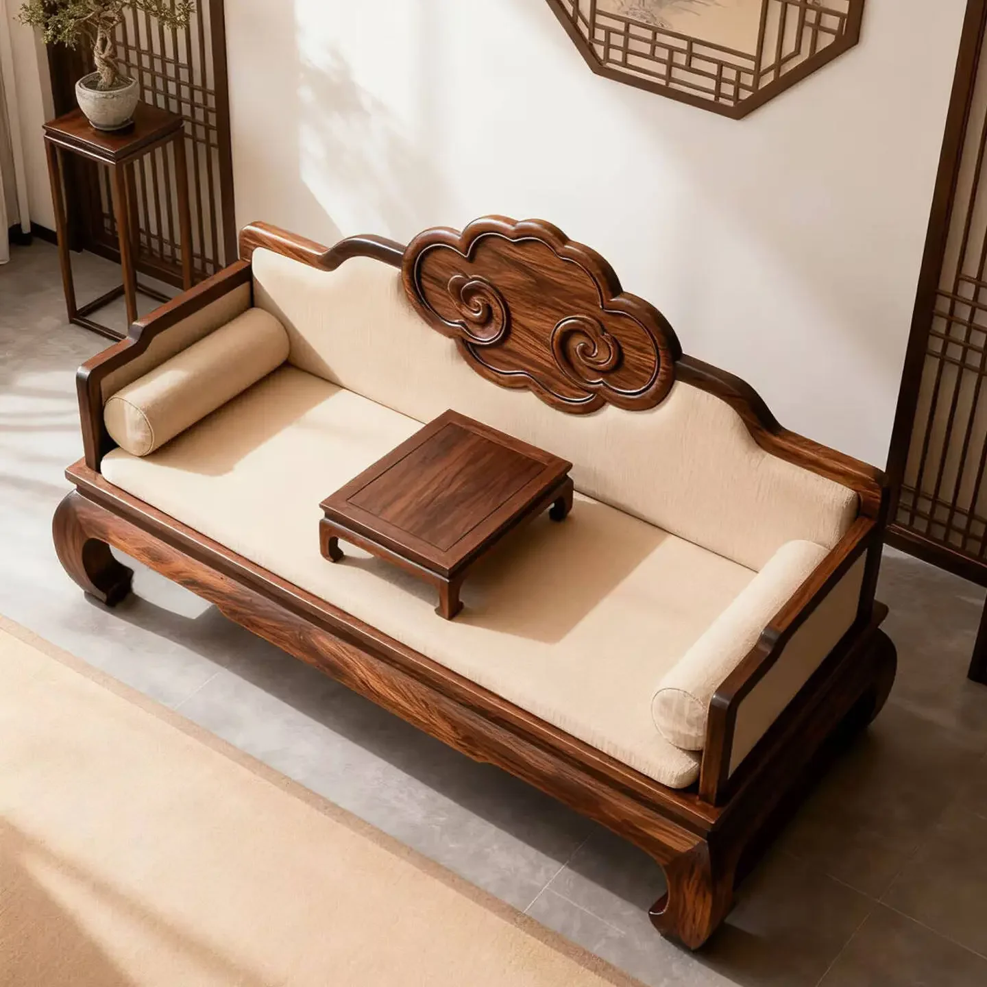 

Новая китайская кровать-архат из массива дерева, диван-кровать для гостиной